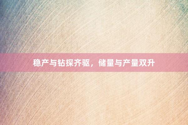 稳产与钻探齐驱，储量与产量双升
