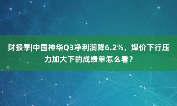 财报季|中国神华Q3净利润降6.2%，煤价下行压力加大下的成绩单怎么看？