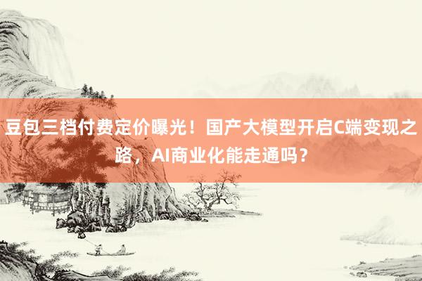 豆包三档付费定价曝光！国产大模型开启C端变现之路，AI商业化能走通吗？