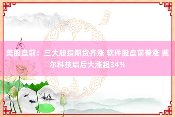 美股盘前：三大股指期货齐涨 软件股盘前普涨 戴尔科技绩后大涨超34%