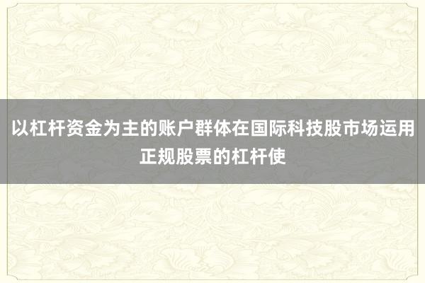 以杠杆资金为主的账户群体在国际科技股市场运用正规股票的杠杆使