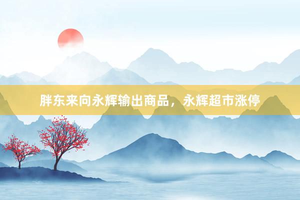 胖东来向永辉输出商品，永辉超市涨停
