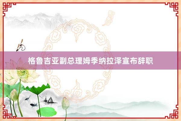 格鲁吉亚副总理姆季纳拉泽宣布辞职