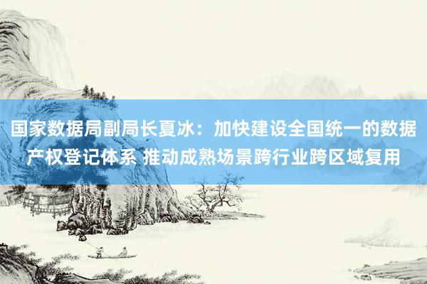 国家数据局副局长夏冰:加快建设全国统一的数据产权登记体系 推动成熟场景跨行业跨区域复用