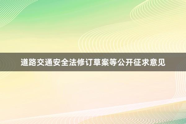 道路交通安全法修订草案等公开征求意见